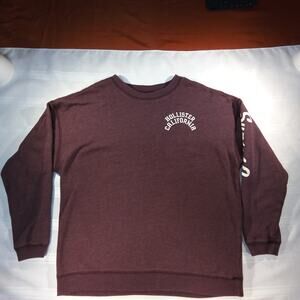Hollister California Crewneck Sweatshirt Women M Maroon Pullover Logo‎